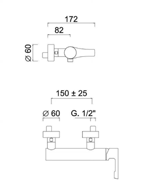 EGO - F5708 - External single handle shower mixer by Rubinetteria Giulini - view 3